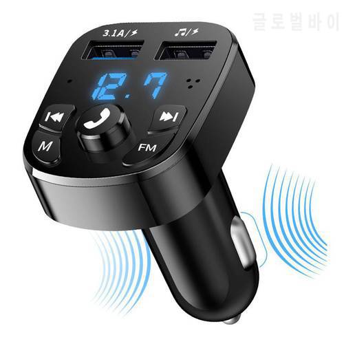New Wireless FM Transmitter Car Player Quick Car Charger Kit With QC3.0 Dual USB Voltmeter And AUX MP3 Player Fast Charger