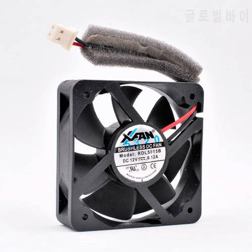 RDL5015B 5cm 50mm fan 50x50x15mm DC12V 0.12A 4500rpm 2 wires 2pin double ball bearings Quiet cooling fan