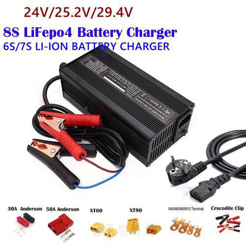 600W 24V 20A Smart Charger Output 25.2V 29.4V 29.2V 24 Volt For Ebike Motorcycle Forklift LiFePO4 Lead Acid Lithium Battery
