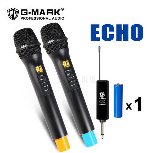 Echo Wireless Microphone G-MARK X333 Handheld Karaoke Mic Lithium Battery For Speaker Party Stage School Show