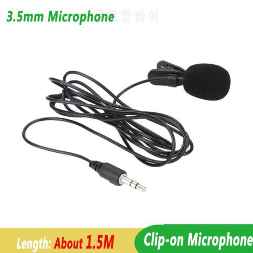 1.5m Microphone 3.5mm Jack Mini Portable Microfone Clip-on Lapel Lavalier Микрофон For IPhone SmartPhone Recording PC