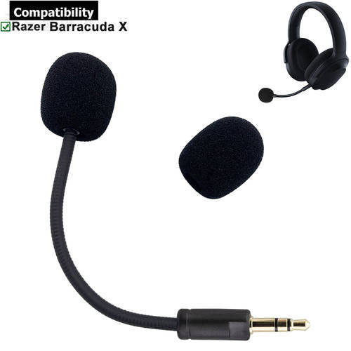 Replacement Aux 3.5mm TRS Mic Detachable Microphone Booms for Razer Barracuda X Wireless Gaming Headsets Headphones Earphones