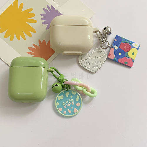 For AirPods 3 Case airpods Pro colorful flower keychain case airpods2 Case Soft clear TPU Silicone Earphone Case
