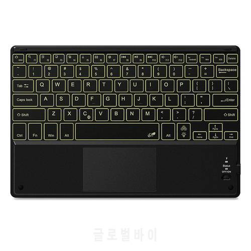 Ultra-Thin Backlight Tablet Keyboard with Touchpad, Backlit Wireless Bluetooth Keyboard for Android/Windows/IOS