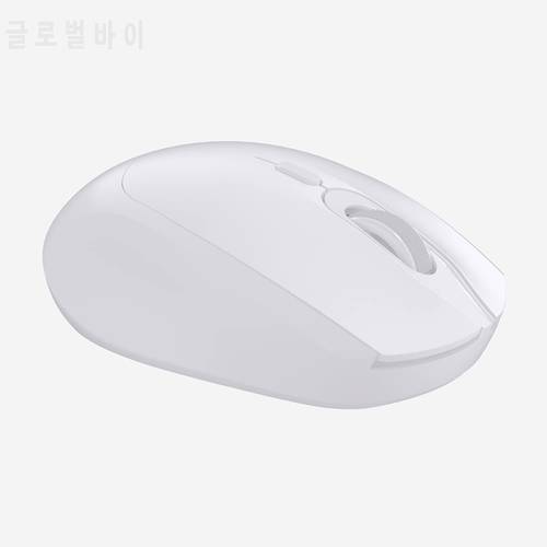 Portable Computer Mouse 2.4G with USB Receiver Noiseless Wireless Mouse for PC Tablet Laptop (White)