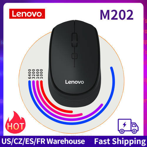 Lenovo M202 Wireless Mini Computer Mouse USB Connection 2.4GHz Wireless Mice Notebook Desktop 1600dpi Mute Mous Ultra Light
