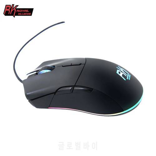 Royal Kludge RK168 Wired Gaming Mouse 7 Key RGB Backlit Pc Gamer Mouse 6200 DPI Keyboard Computer Mouse for Laptop PC Desktop