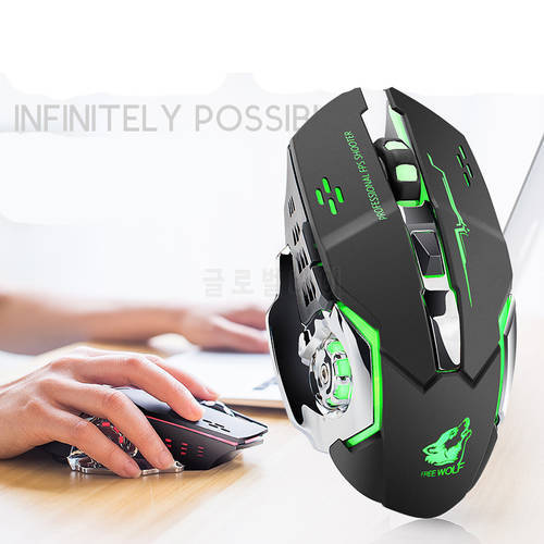 2.4G Wireless Mouse Rechargeable Silent LED Backlit 1800DPI USB Optical Ergonomic PC Gaming Mouse Mice for Office Home