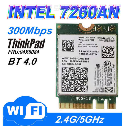 Dual Band Wireless-N 7260NGWAN 7260 7260NGW 7260AN NGFF 300Mbps+BT4.0 04X6084 WIFI Card for LENOVO T440 T440S T440P X230S X240