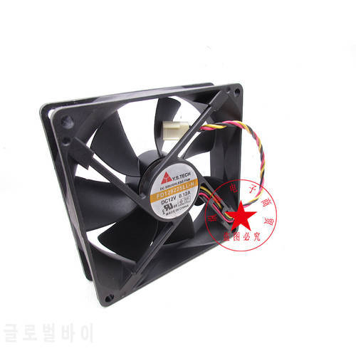 9cm Fan NEW For Y.S TECH FD129225LL-N DC 12V 0.12A 90x90x25mm 3-Wire Server Cooling Fan