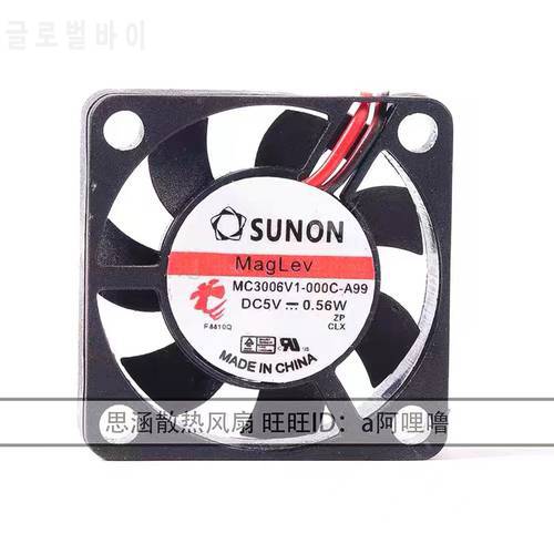 for SUNON MC30060V1-000C-A99 3006/3007 5V 0.56W silent mini cooling fan 3CM 30mm 30×30×6mm