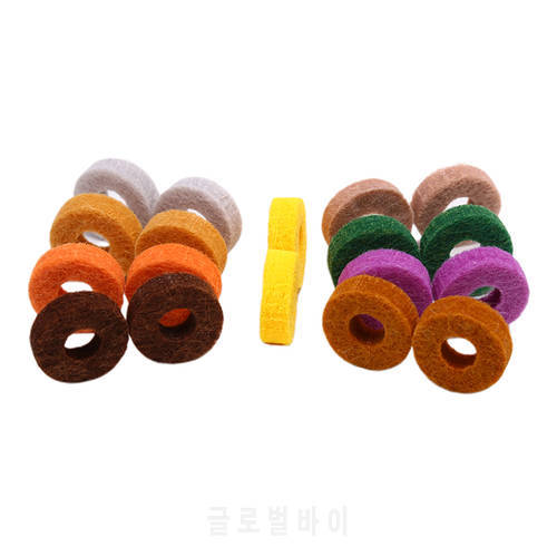 20Pcs Colorful Cymbal Felt Pad Drum Percussion Instrument Accessories Kit Protection Effect for Drum Shelf Felt Slice Cymbals