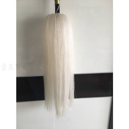 NEW Buddha of dust natural White Horse Tail Hairs ebony handle hand carved flower