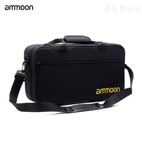 ammoon Clarinet Case Gig Bag Backpack Box Water-resistant 600D Foam Cotton Padding with Adjustable Single Shoulder Strap