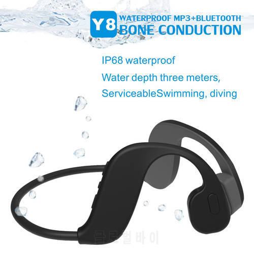 Y8 Bone Conduction Swim 32GB Mp3 Player Bluetooth 5.0 2 In 1 Headset IP68 Waterproof Running Fitness Sport Swimming Earphone