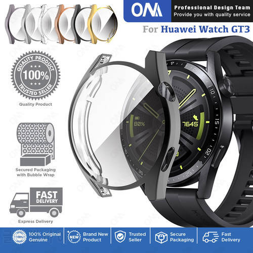 Screen Protector Case for Huawei Watch GT3 Pro GT 3 GT2 GT 2 2E 42mm 43mm 46mm Full Coverage Bumper Soft TPU Protective Cover