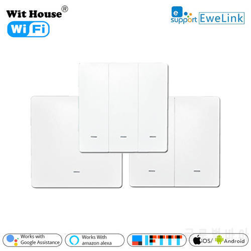 ewelink WIFI RF433Mhz Wifi Smart Touch Switch No Neutral Wire Required Operate via eWeLink Support Alexa Google Home IFTTT