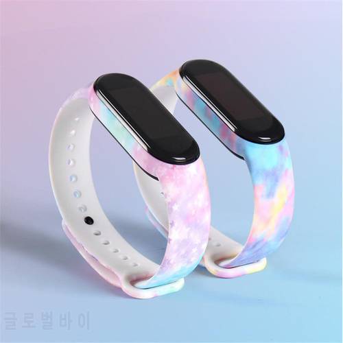New Trend For Xiaomi Mi Band 6/5 Representative Band Dream Series Strap Printed Watercolor Starry Sky Replacement Wristband