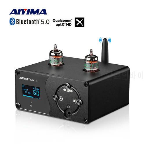 AIYIMA 5654 Tube Amplifier Bluetooth 5.0 Pre-Amplifier Stereo Headphone Amplifier USB DAC Decoder APTX Coaxial Optical Input