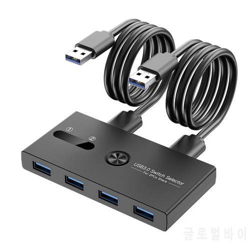 USB KVM Switch USB 3.0 Switcher For Xiaomi Mi Box Keyboard Mouse Printer Monitor 2PCS Share 4 Devices USB Switch Kvm Converter