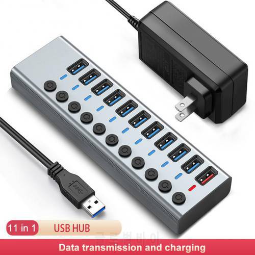 USB 3.0 Hub USB Hub 3.0 Multi USB Splitter Use Power Adapter 5/8/11 Port Multiple Expander 2.0 USB3 Hub With Switch For PC