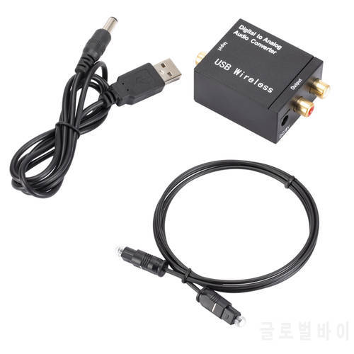 Digital to Analog Audio Converter Optical Fiber Coaxial Signal to Analog DAC Spdif Stereo 3.5mm Jack 2*RCA Amplifier Decoder