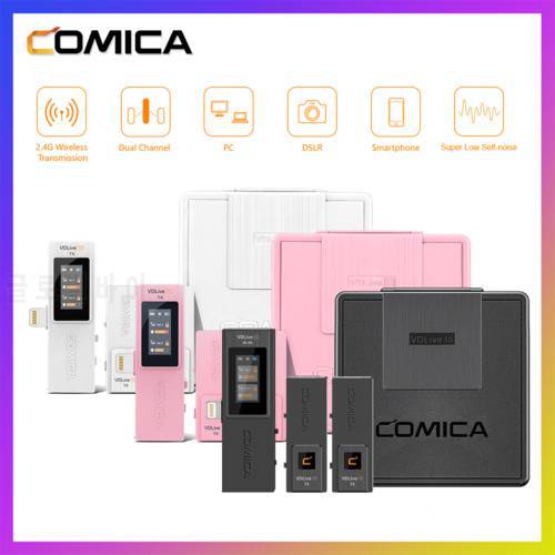 Comica VDLive10 2.4G Wireless Microphone Dual Channel Lapel Mic for iPhone iOS Laptop Camera Zoom Meeting Video Streaming Vlog