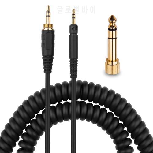 Replacement Coiled 6.35mm Aux Cable Adapter Extension Cord for Sennheiser HD598 Cs SE HD599 HD569 HD579 HD558 HD518 Headphones