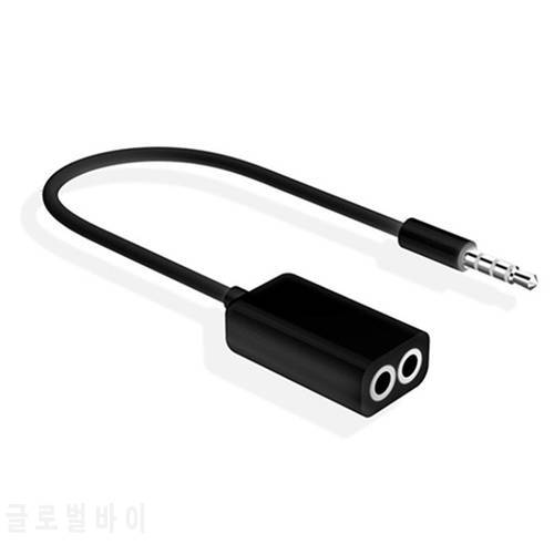 3.5mm Double Earphone Headphone Splitter Cable Cord Adapter Jack Plug Audio Cable Cellphone Accessories Black, White Metal 15cm
