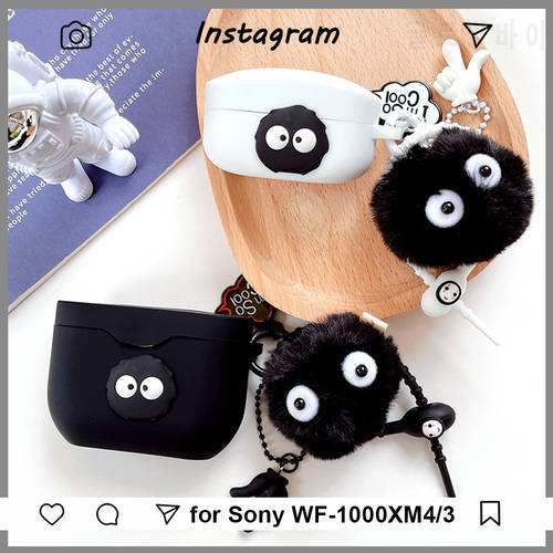 Cute Anime Earphone Cover for Sony WF-1000XM4 Case for SONY WF-1000XM3 Case Keychain Wireless Bluetooth Headphone Silicone Case