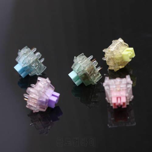 KeyFirst Bling Linear Switch 5pin RGB 30g 45g 62g 67g 80g force mx clone switch for mechanical keyboard 60m Gold Sping