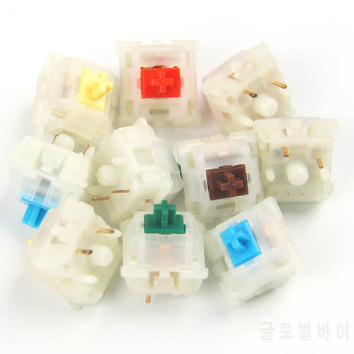 Wholesales Gateron KS3 Milky Green Brown Red Blue Yellow MX 5 pin Switches Shaft for MX Mechanical Keyboard Support 4 pin RGB