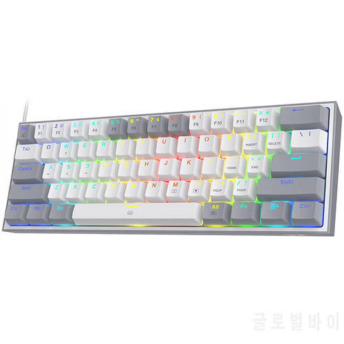 Redragon K617 Fizz 60% Wired RGB Gaming Keyboard 61 Keys Compact Mechanical Keyboard Linear Red Switch for portable travel