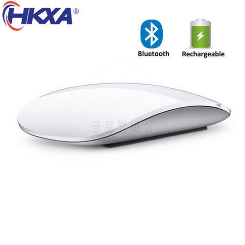 HKXA Bluetooth 5.0 Wireless Mouse Rechargeable Silent Multi Arc Touch Mice Ultra-thin Magic Mouse for Laptop Ipad Mac PC Macbook