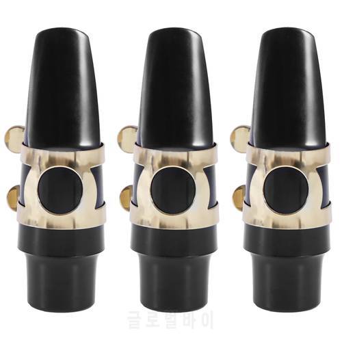 3X Alto Sax Saxophone Mouthpiece Plastic With Cap Metal Buckle Reed Mouthpiece Patches Pads Cushions
