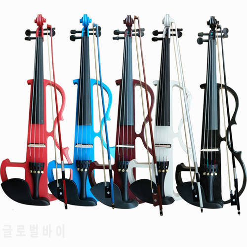 Fastshipping High grade black hand flash 4/4 electronic violin beginners playing electronic acoustic violin instruments