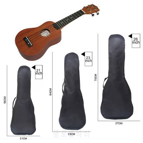 21/23/26 Inch Black Ukulele Waterproof Guitar Cover Gig Bag Soft Case Bag Single Shoulder Backpack With Adjustable Strap
