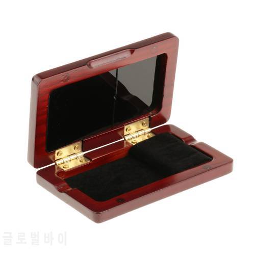 Wooden Portable Reeds Storage Case for Bass Clarinet/Tenor/Baritone Saxophone Store 2 Reeds