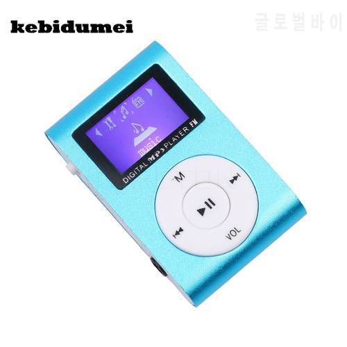 kebidumei Clip Portable MP3 Player with Micro TF/SD Slot with Earphone and USB Cable Metal LCD Screen Portable MP3 Music Players