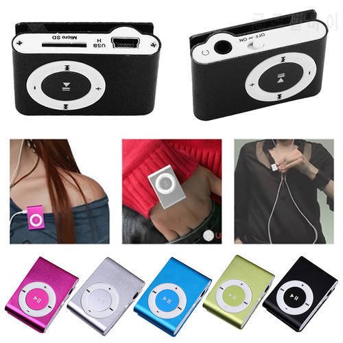 Portable Fashion Metal Mini Clip MP3 Player Lossless Sound Music Media Player Support Micro SD TF Card 3.5mm мп3 плеер