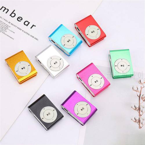 Mini USB Metal Clip-type Mp3 Player Stereo Music Speaker USB Charging Cable 3.5mm Headphones Supports Micro SD TF Cards