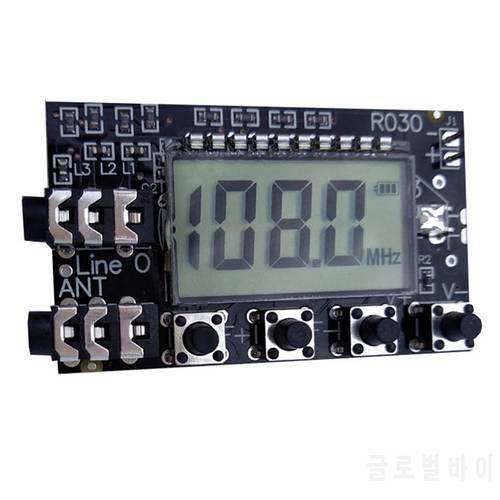 FM Radio Module Stereo FM Receiver Board Digital LCD 76Mhz-108Mhz Audio Video Output Multi-Function Frequency Modulation