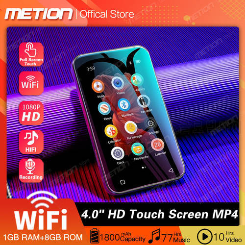 WiFi Mp3 Mp4 Player Bluetooth 4.0 Inch Full Touch Screen Portable HiFi Digital Music Player FM/Recorder/E-Book/Browser/Speaker