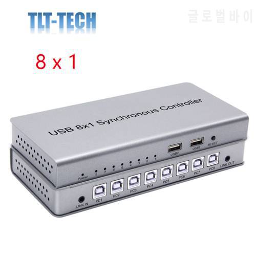 TLT-TECH 8 Ports USB Synchronizer DNF Keyboard Mouse USB Shared Display Synchronization Controller KVM Switcher for Win7/8/10 Ma