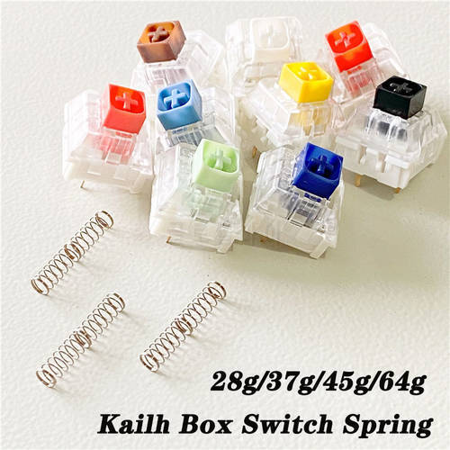 100Pcs Two-Stage Kailh Box Switch Spring Custom Gamer Stainless Steel Long Axis Springs 28g 37g 45g Box Blue Red Jade Navy Brown
