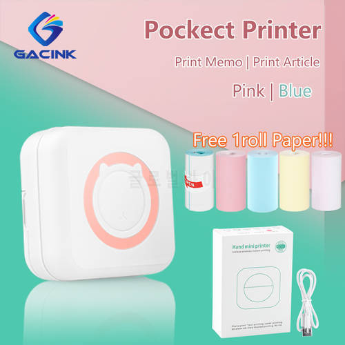Portable Thermal Printer C15 Paper Photo Pocket Thermal Printer 57mm Printing Wireless Bluetooth Android IOS Printers For Child
