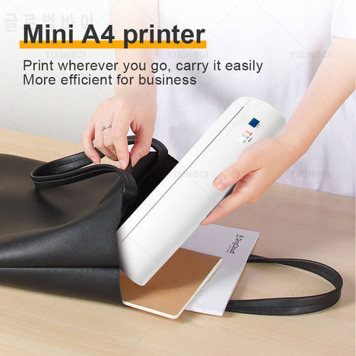 Portable A4 Paper Printer Thermal Documents Printer Wireless Android Bluetooth Printers for PDF File Webpage Contract Picture
