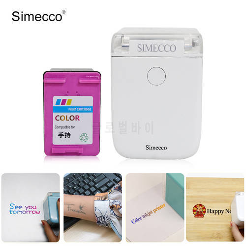 Mini Handheld Color Inkjet Printer Portable Wireless Wifi Smart Label Logo Picture Pattern Barcode Tattoo With Ink Cartridge DIY