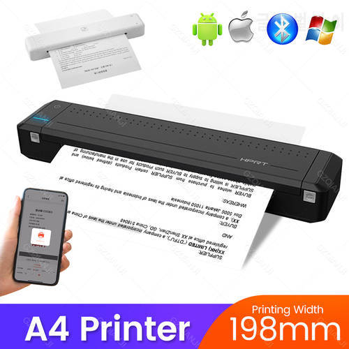 HPRT MT800 Black White Portable Mini A4 Paper Bluetooth Printer USB Connection Mobile Phone Computer for Office Meeting Using
