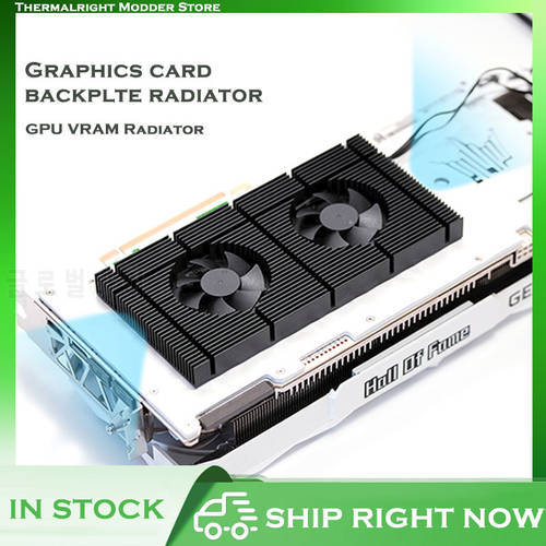 PC Cooling GPU Backplate Memory Radiator For Nvidia RTX 4090 3090 Graphics Card VGA VRAM Cooler,Aluminum Panel+Dual PWM Fan